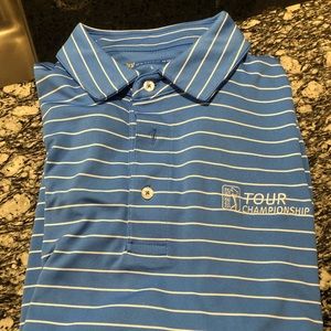 Tour Championship Golf Polo, Oxford, Color: Royal Blue/White Stripe, Size: L